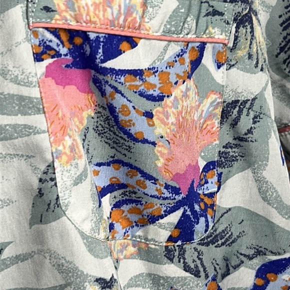 Isaac Mizrahi Sleepwear 2pc Tropical Floral Short Sleeve Pajamas Pj’s Set Sz L - Picture 3 of 13